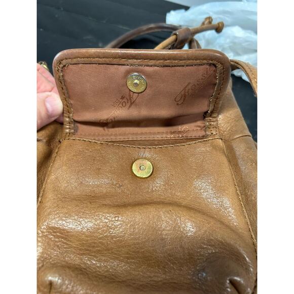 Vintage 00s Y2K FOSSIL Leather Convertible Bucket Bag Handbag Purse - Picture 8 of 10